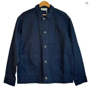 Everlane The Organic Cotton Herringbone Utility Jacket Mens M Navy Chore Coat